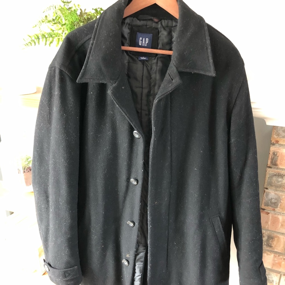 Gap - men’s black wool dress coat